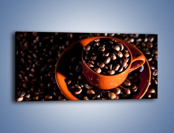 Obraz na płótnie – Filiżanka kawy z charakterem – jednoczęściowy panoramiczny JN343