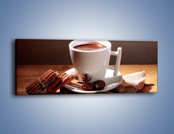 Obraz na płótnie – Gorąca czekolada z cynamonem – jednoczęściowy panoramiczny JN362