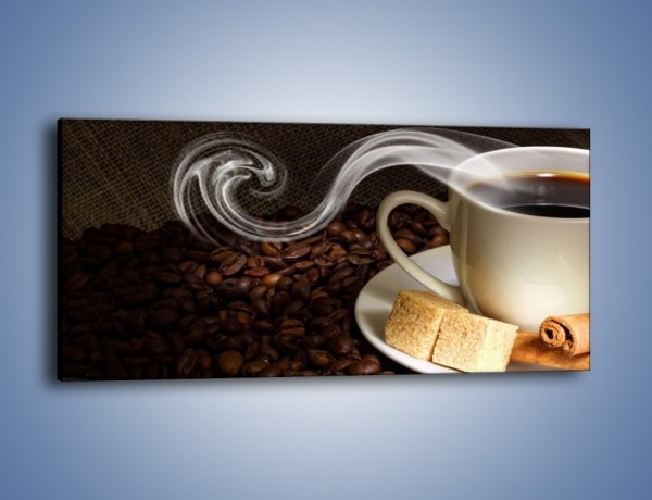 Obraz na płótnie – Kawa z kostkami cukru – jednoczęściowy panoramiczny JN364