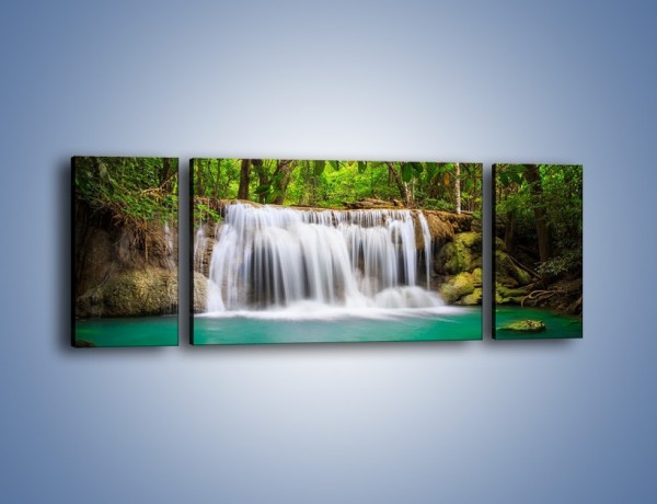 Obraz na płótnie – Piękno leśnego wodospadu – trzyczęściowy KN894W5
