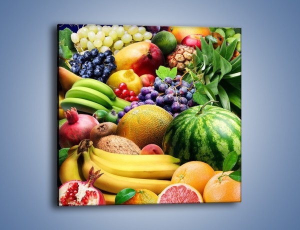 Obraz na płótnie – Stół pełen dojrzałych owoców – jednoczęściowy kwadratowy JN072