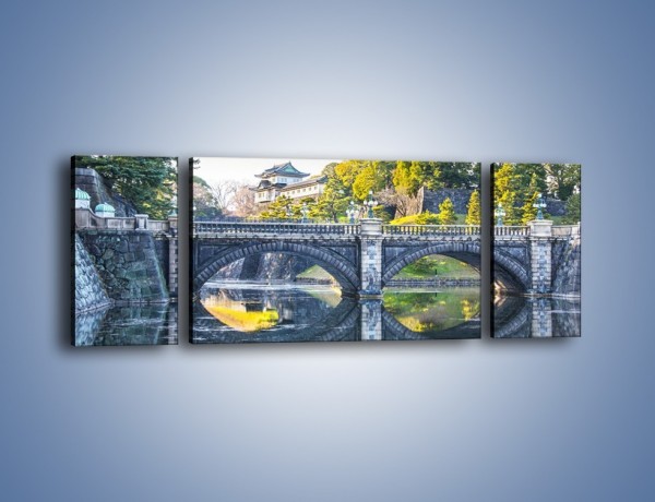 Obraz na płótnie – Kamienny most z okularami – trzyczęściowy KN899W5