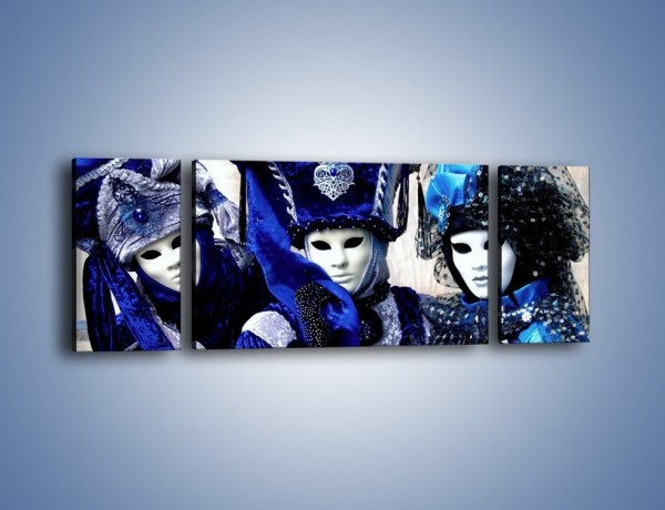 Obraz na płótnie – Weneckie maski i księżniczki – trzyczęściowy L012W5