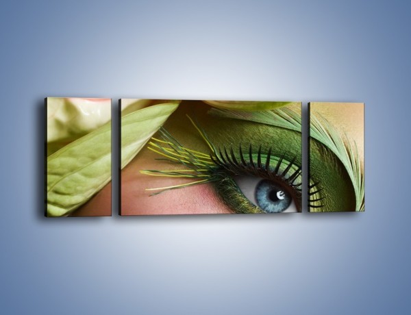 Obraz na płótnie – Oko w zieleni – trzyczęściowy L050W5