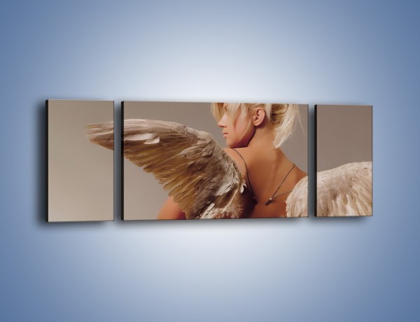 Obraz na płótnie – Kobieta ubrana w skrzydła – trzyczęściowy L060W5