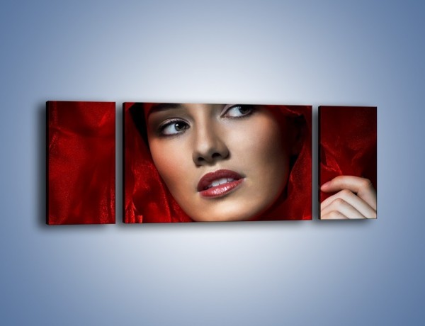 Obraz na płótnie – Kobieta w czerwieni – trzyczęściowy L187W5
