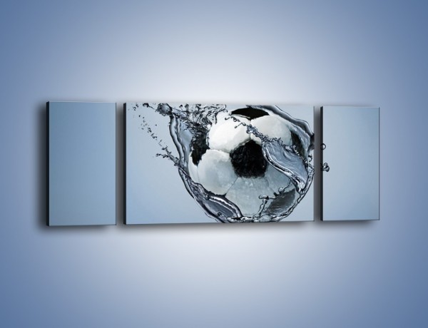 Obraz na płótnie – Piłka w wodnej skorupce – trzyczęściowy O015W5