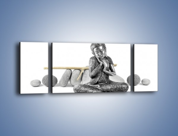 Obraz na płótnie – Budda wśród szarości – trzyczęściowy O220W5