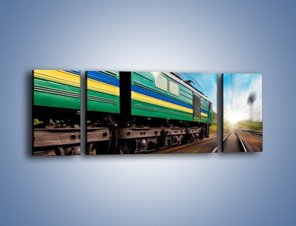 Obraz na płótnie – Pędzący pociąg – trzyczęściowy TM024W5
