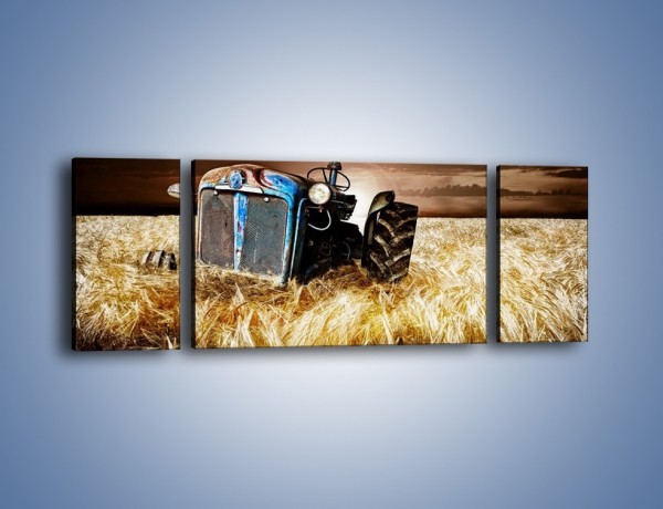 Obraz na płótnie – Stary traktor w polu pszenicy – trzyczęściowy TM033W5