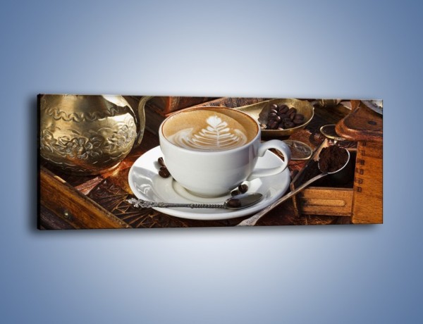 Obraz na płótnie – Wspomnienie przy kawie – jednoczęściowy panoramiczny JN377