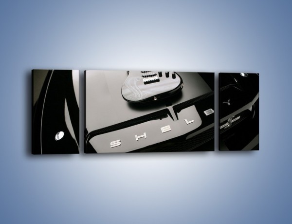 Obraz na płótnie – Gitara na masce Ford Shelby – trzyczęściowy TM056W5