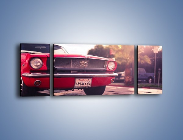 Obraz na płótnie – Czerwony Ford Mustang – trzyczęściowy TM087W5