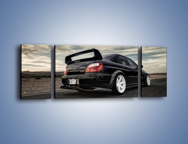 Obraz na płótnie – Czarne Subaru Impreza WRX Sti – trzyczęściowy TM133W5