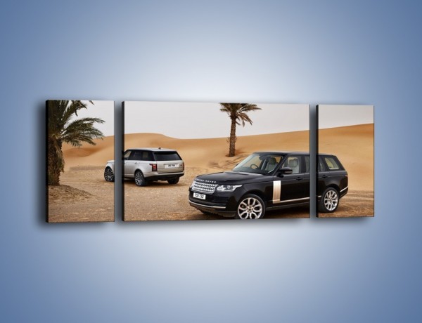 Obraz na płótnie – Range Rovery na pustyni – trzyczęściowy TM154W5