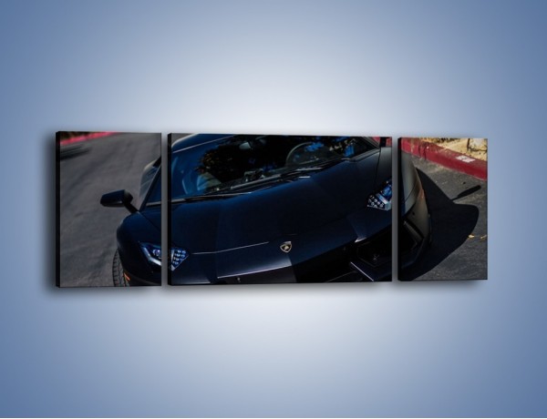 Obraz na płótnie – Lamborghini Aventador w kolorze matowym – trzyczęściowy TM163W5