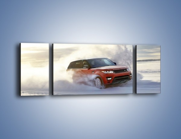 Obraz na płótnie – Rover Range Sport w śniegu – trzyczęściowy TM193W5