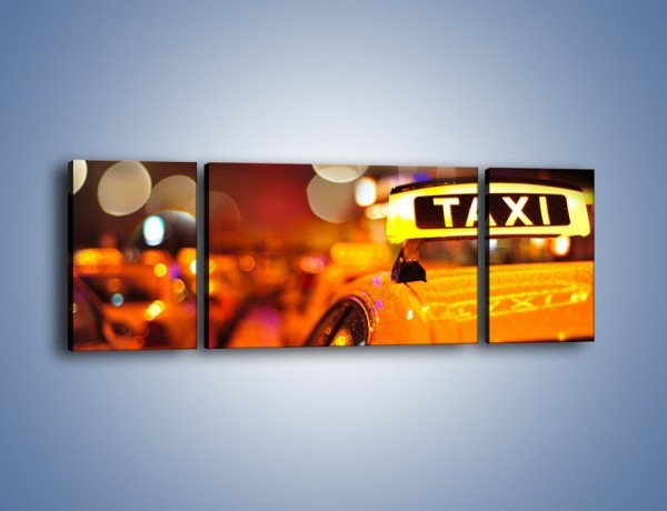 Obraz na płótnie – Taksówka w deszczu – trzyczęściowy TM218W5