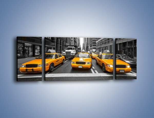 Obraz na płótnie – Żółte taksówki na Manhattanie – trzyczęściowy TM220W5