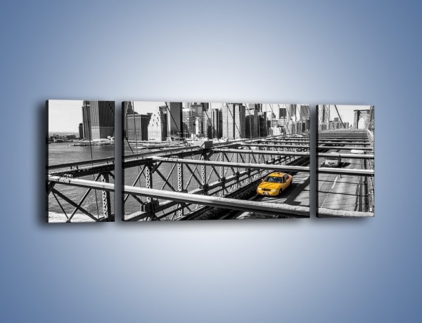 Obraz na płótnie – Taksówka na nowojorskim moście – trzyczęściowy TM224W5