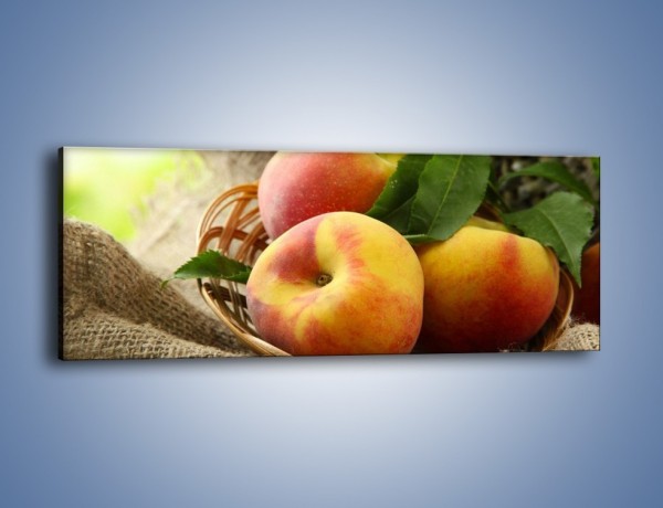 Obraz na płótnie – Dojrzałe jabłka w koszu – jednoczęściowy panoramiczny JN390
