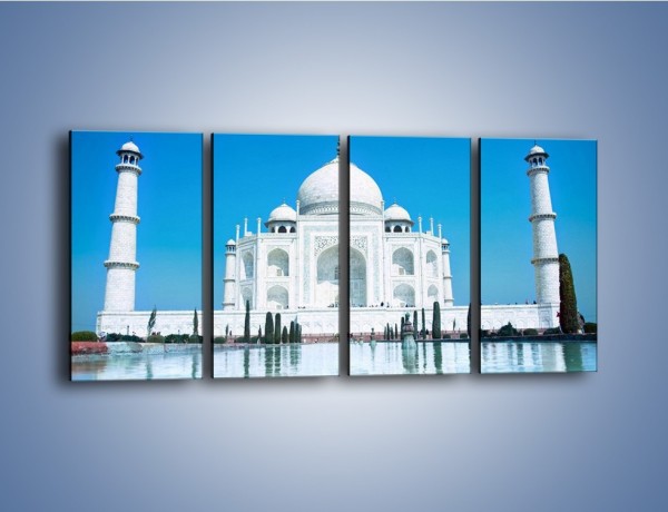 Obraz na płótnie – Taj Mahal pod błękitnym niebem – czteroczęściowy AM077W1