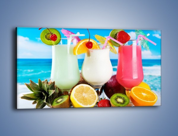 Obraz na płótnie – Mleczno-truskawkowe drinki – jednoczęściowy panoramiczny JN393