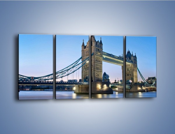 Obraz na płótnie – Tower Bridge o poranku – czteroczęściowy AM143W1