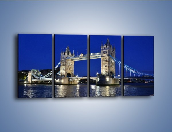 Obraz na płótnie – Tower Bridge nocą – czteroczęściowy AM145W1