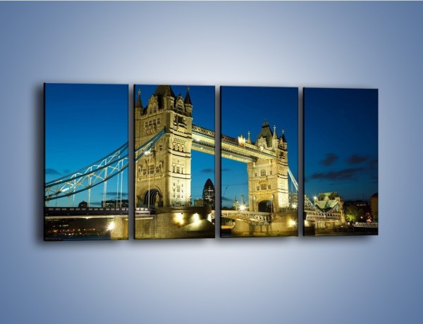 Obraz na płótnie – Tower Bridge wieczorową porą – czteroczęściowy AM159W1