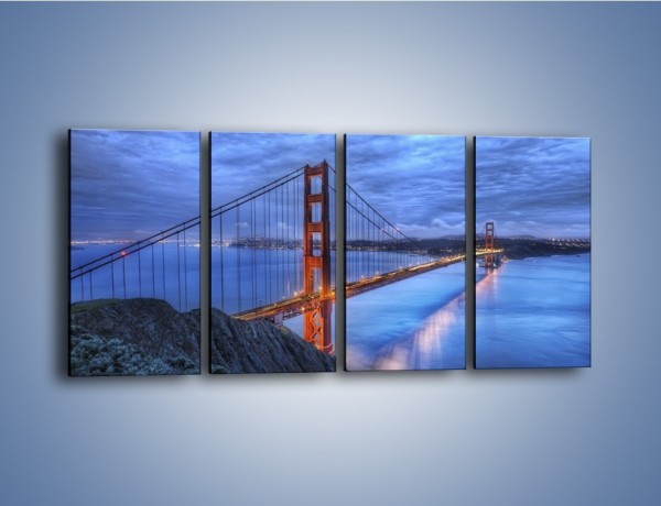 Obraz na płótnie – Most Golden Gate – czteroczęściowy AM328W1