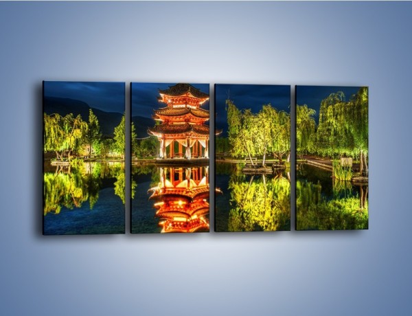 Obraz na płótnie – Urokliwy park w Chinach – czteroczęściowy AM365W1