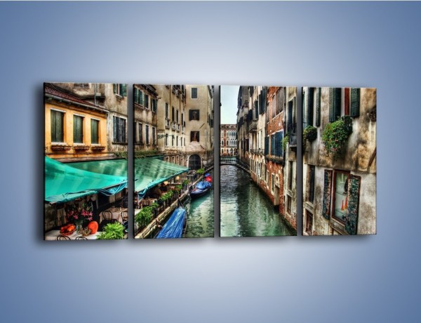 Obraz na płótnie – Wenecka uliczka w kolorach HDR – czteroczęściowy AM374W1