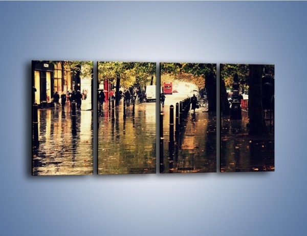 Obraz na płótnie – Deszczowa jesień w Moskwie – czteroczęściowy AM383W1