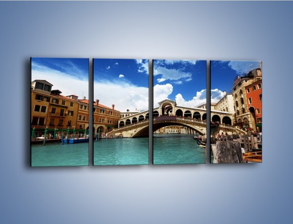 Obraz na płótnie – Most Rialto w Wenecji – czteroczęściowy AM386W1