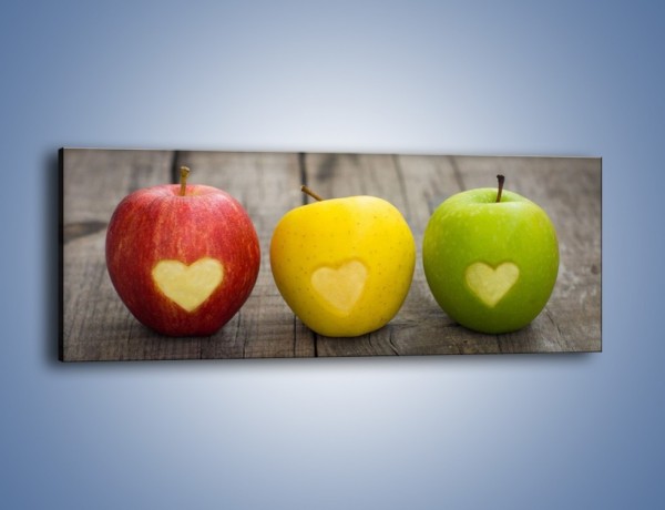 Obraz na płótnie – Miłość do jabłek – jednoczęściowy panoramiczny JN410