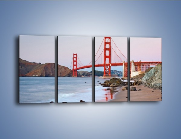Obraz na płótnie – Most Golden Gate – czteroczęściowy AM406W1