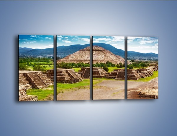 Obraz na płótnie – Piramida Słońca w Meksyku – czteroczęściowy AM450W1