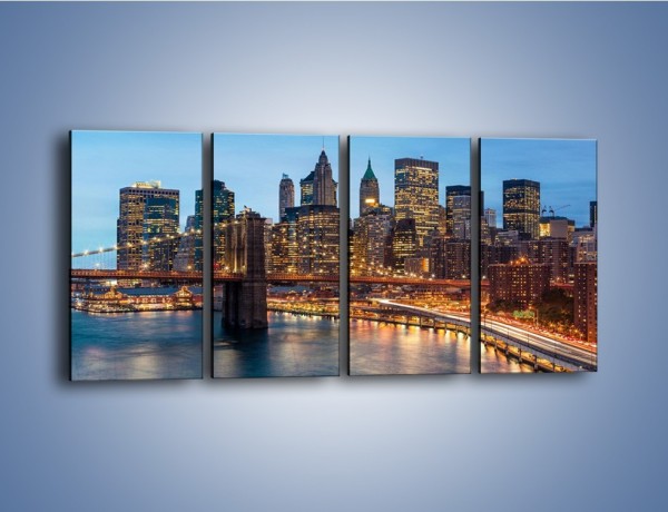 Obraz na płótnie – Manhattan w Nowym Yorku o poranku – czteroczęściowy AM453W1