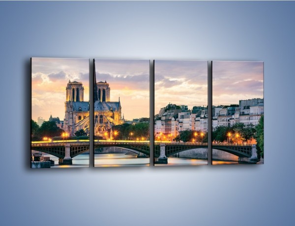 Obraz na płótnie – Katedra Notre Dame – czteroczęściowy AM454W1
