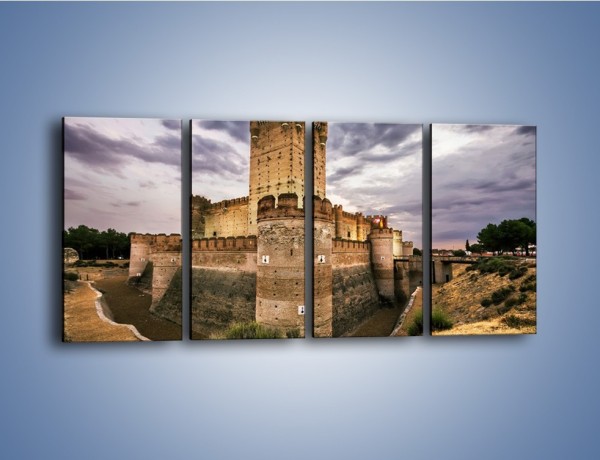 Obraz na płótnie – Zamek La Mota w Hiszpanii – czteroczęściowy AM457W1