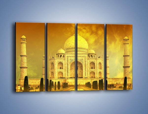Obraz na płótnie – Tadź Mahal w żółtym kolorze – czteroczęściowy AM465W1