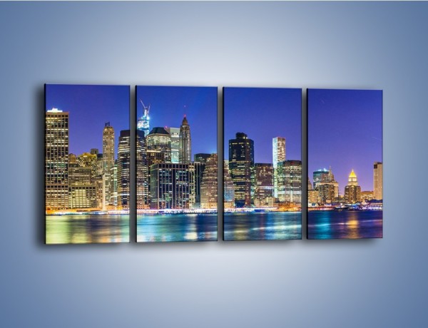 Obraz na płótnie – Kolorowa panorama Nowego Yorku – czteroczęściowy AM479W1