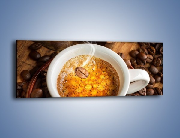 Obraz na płótnie – Ziarna zatopione w kawie – jednoczęściowy panoramiczny JN416