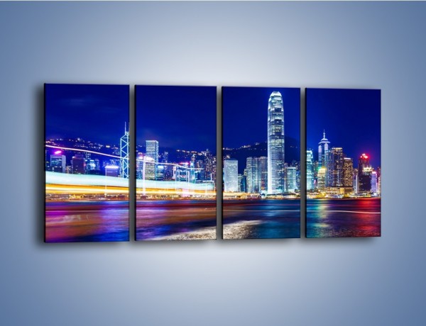 Obraz na płótnie – Panorama Hong Kongu – czteroczęściowy AM499W1