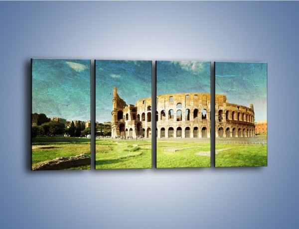 Obraz na płótnie – Koloseum w stylu vintage – czteroczęściowy AM503W1