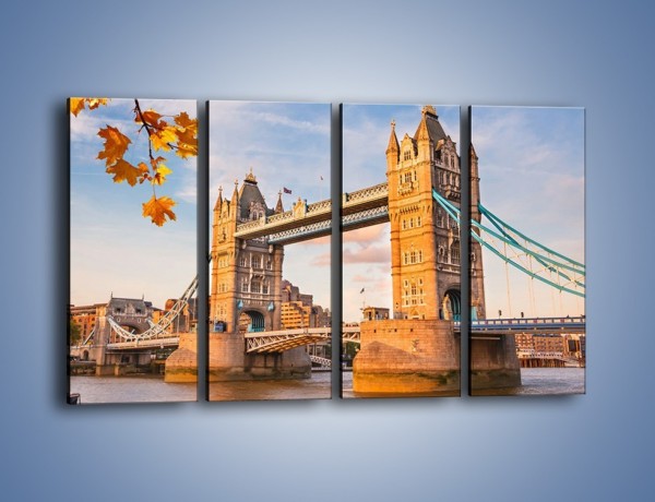 Obraz na płótnie – Tower Bridge jesienną porą – czteroczęściowy AM511W1