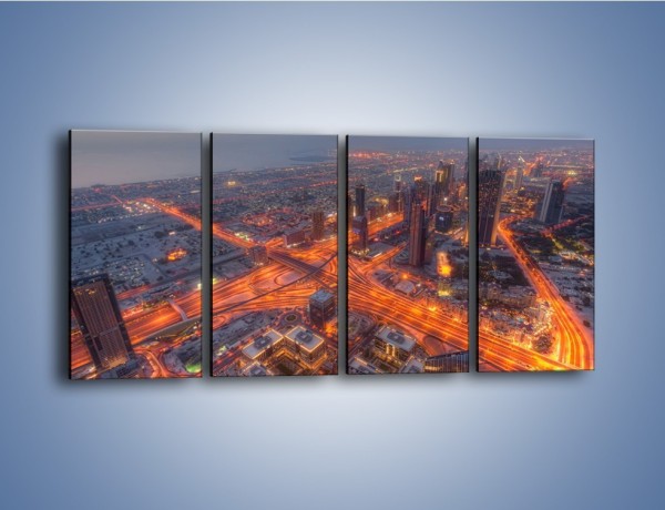 Obraz na płótnie – Panorama Dubaju o poranku – czteroczęściowy AM538W1