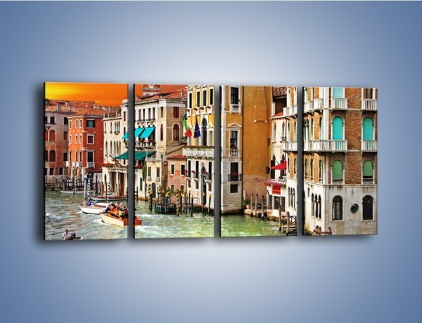 Obraz na płótnie – Kolorowe domu Wenecji – czteroczęściowy AM555W1