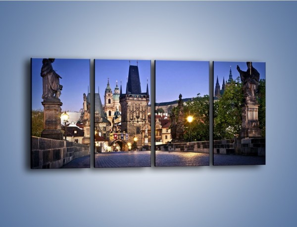 Obraz na płótnie – Most Karola w Pradze – czteroczęściowy AM556W1